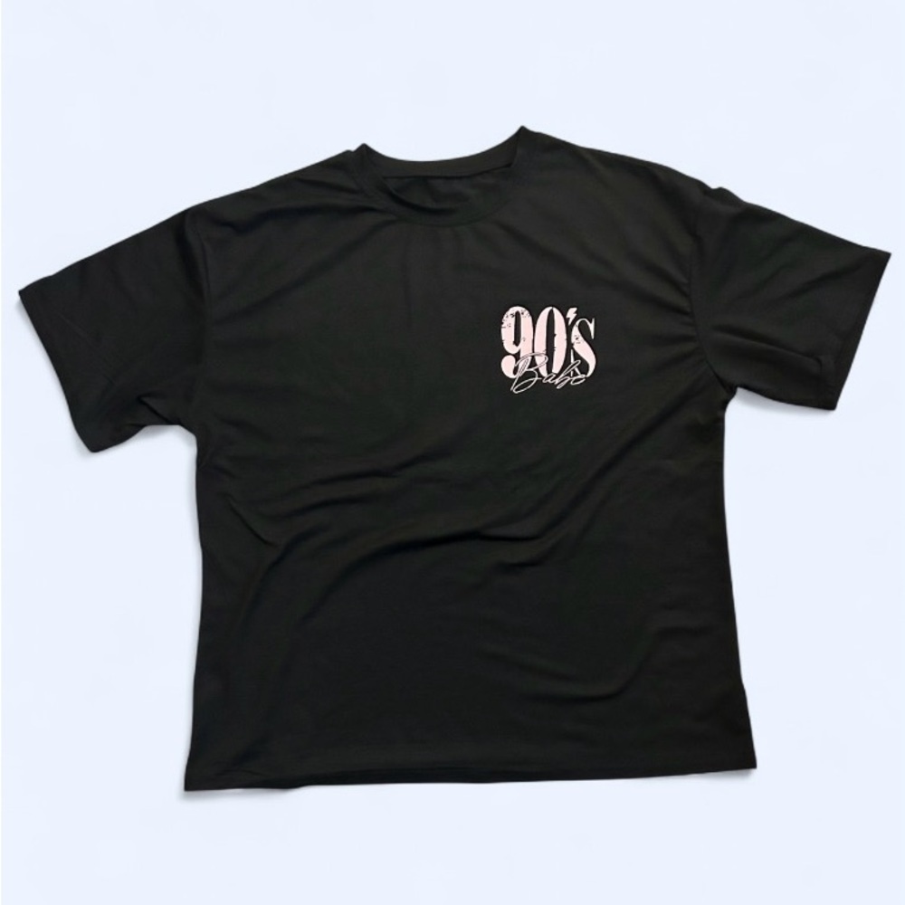 Women's Black 90s Babe Retro Short Sleeve Graphic T-Shirt - Size XL - NEW - Picture 2 of 7